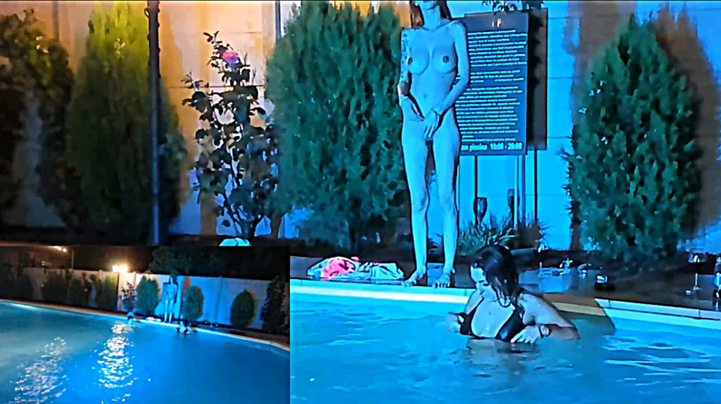 Hotfallingdevil nuda in piscina